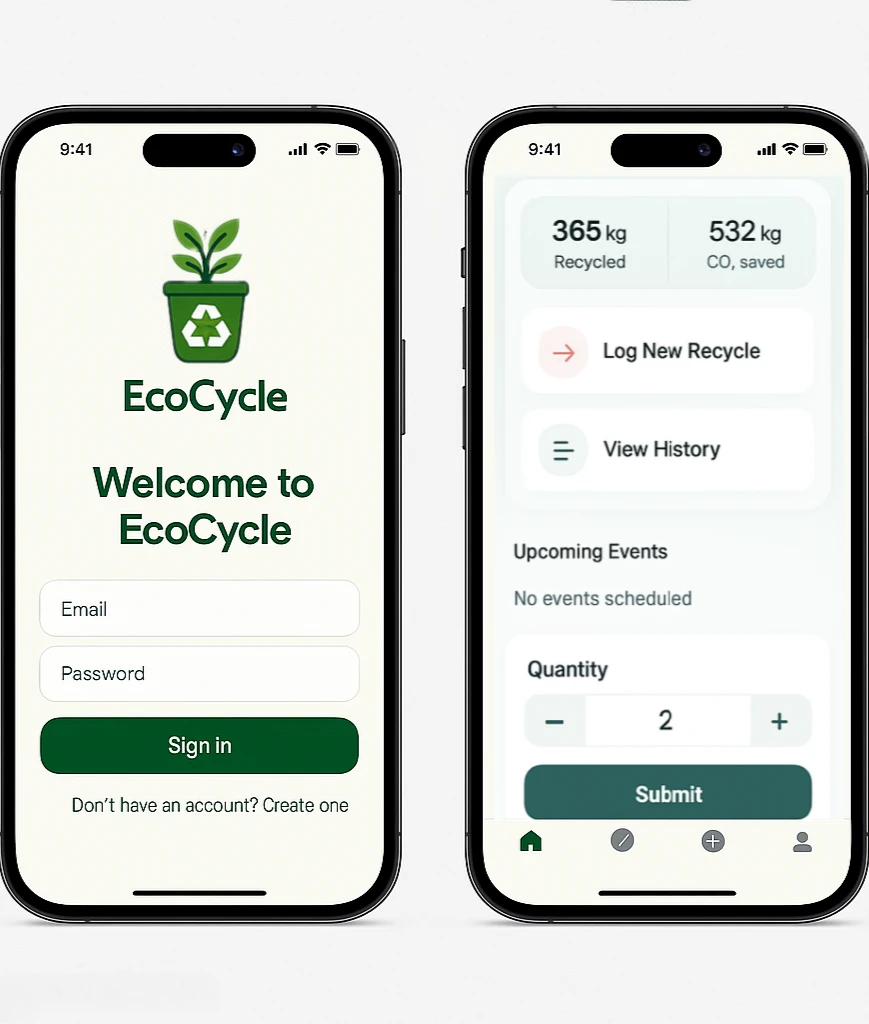 Smartphone app mockup